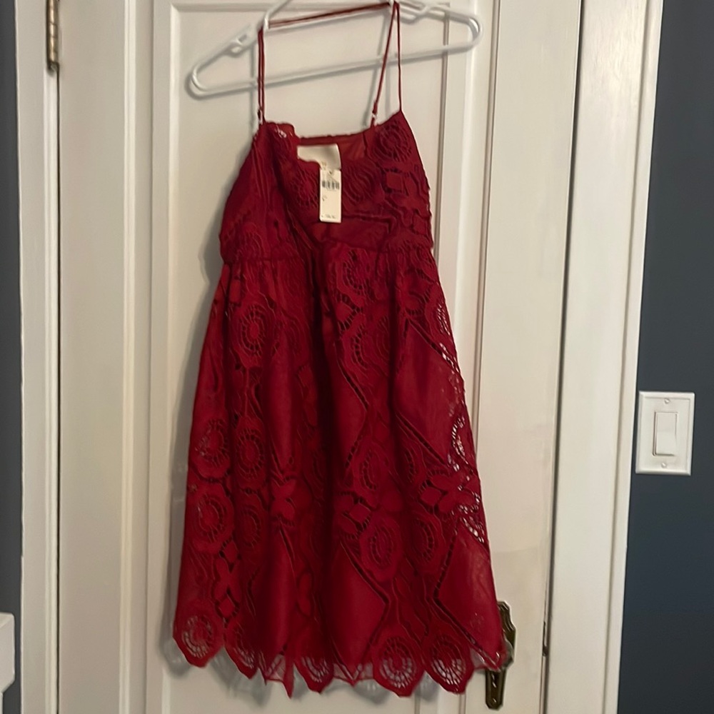 Anthropologie Maeve Red Dress 8
